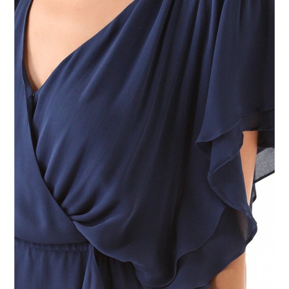 Parker - Flowy Wrap Dress | Navy Blue | XS - Picture 4 of 4